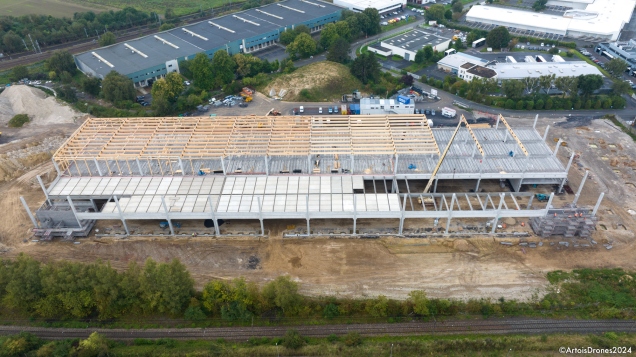 Projet Lezennes - Vue aérienne du chantier