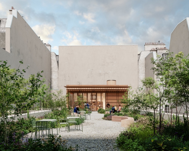 Perspective La Poste Rodier - Cour intérieure