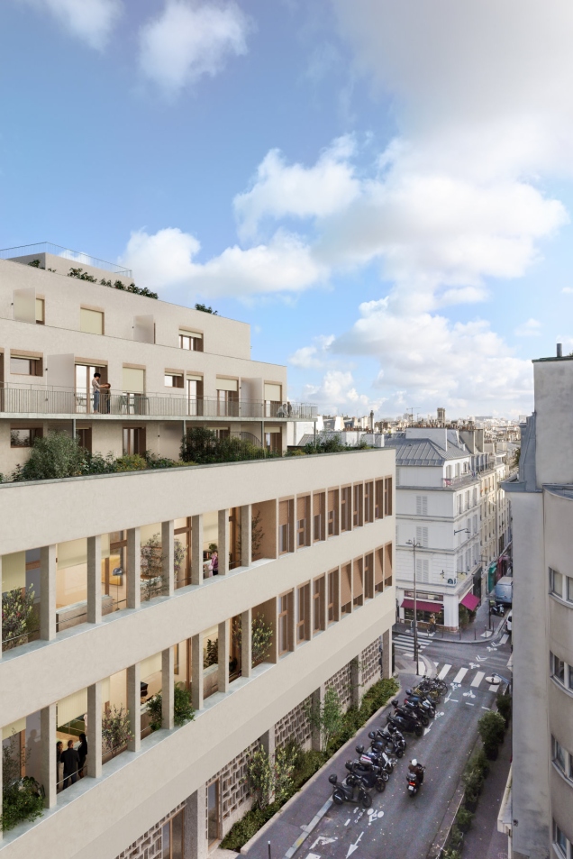 Perspective La Poste Rodier - Vue depuis l'école