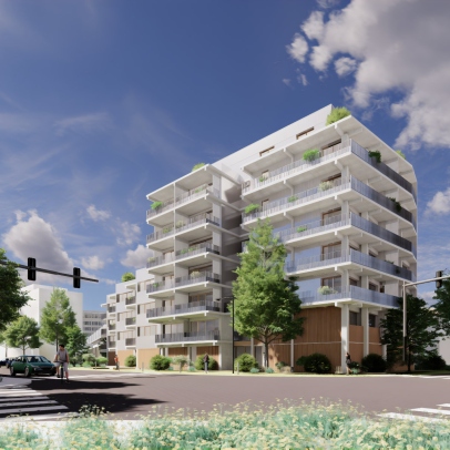 Perspective du projet de résidence étudiante sur le site de Toulouse Minimes