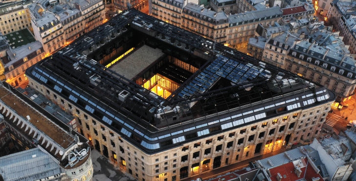 La Poste du Louvre vue du ciel
